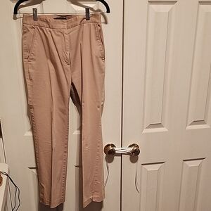 Beige Straight-Leg Pants